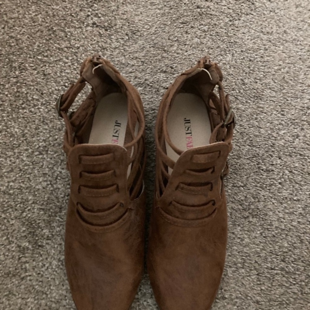 Women's Brown Strappy Booties - Picture 5 of 6